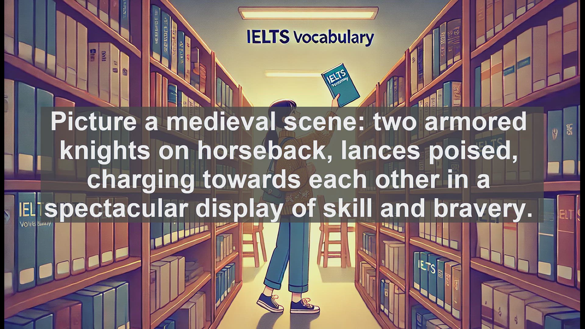 'Video thumbnail for 5000 Must Know IELTS 8.0 Vocabulary - Joust: From Medieval Contests to Modern Language'
