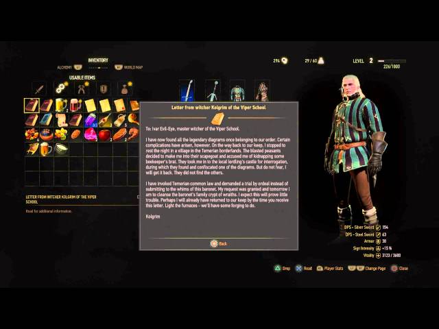 Video thumbnail for The Witcher 3: Wild Hunt - Scavenger Hunt: Viper School Gear: Letter From Witcher Kolgrim (Text) PS4