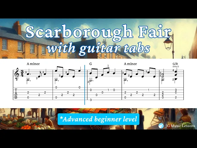 'Video thumbnail for Scarborough Fair guitar tabs'