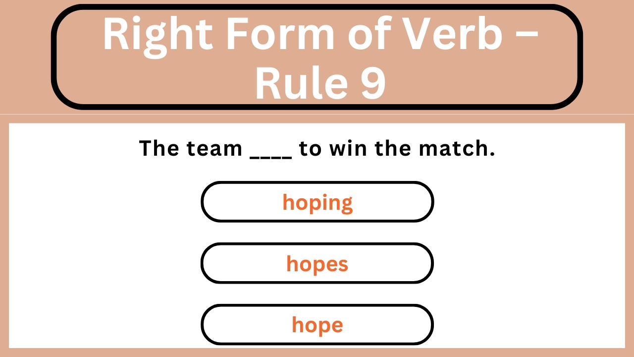 'Video thumbnail for English Grammar Practice || Right Form of Verb – Rule 9 || English Grammar Test'