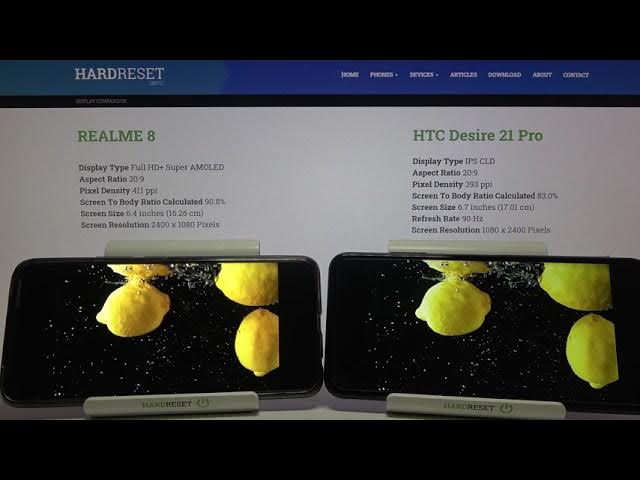 Video thumbnail for REALME 8 vs HTC Desire 21 Pro Display Comparison | Screen Comparison Test