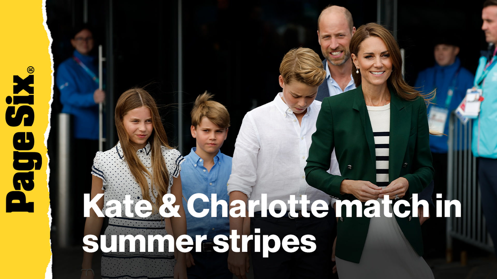 Video thumbnail for Kate Middleton and Princess Charlotte coordinate in summer stripes