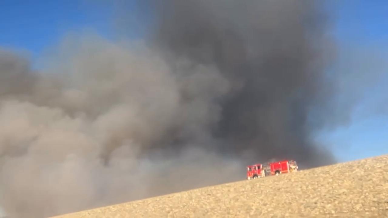 Video thumbnail for US: Ethan Fire Breaks Out Near Santa Fe Dam in Irwindale, California.