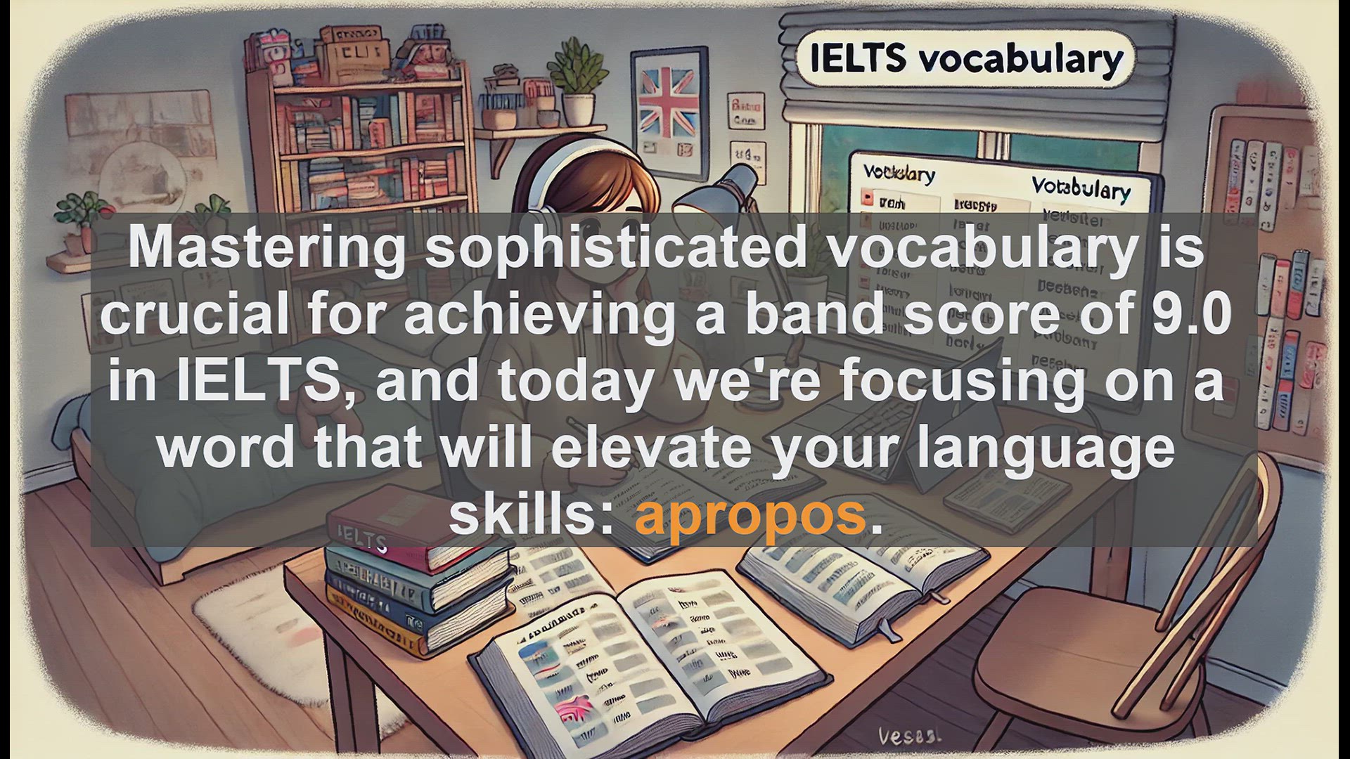 'Video thumbnail for 2000 Must Know IELTS 9.0 Vocabulary - Apropos: Boost Your IELTS Score with This Sophisticated Word'