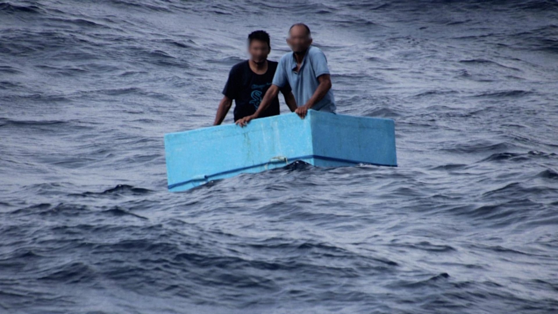 Video thumbnail for Fishermen rescued after five days clinging to cooler at sea