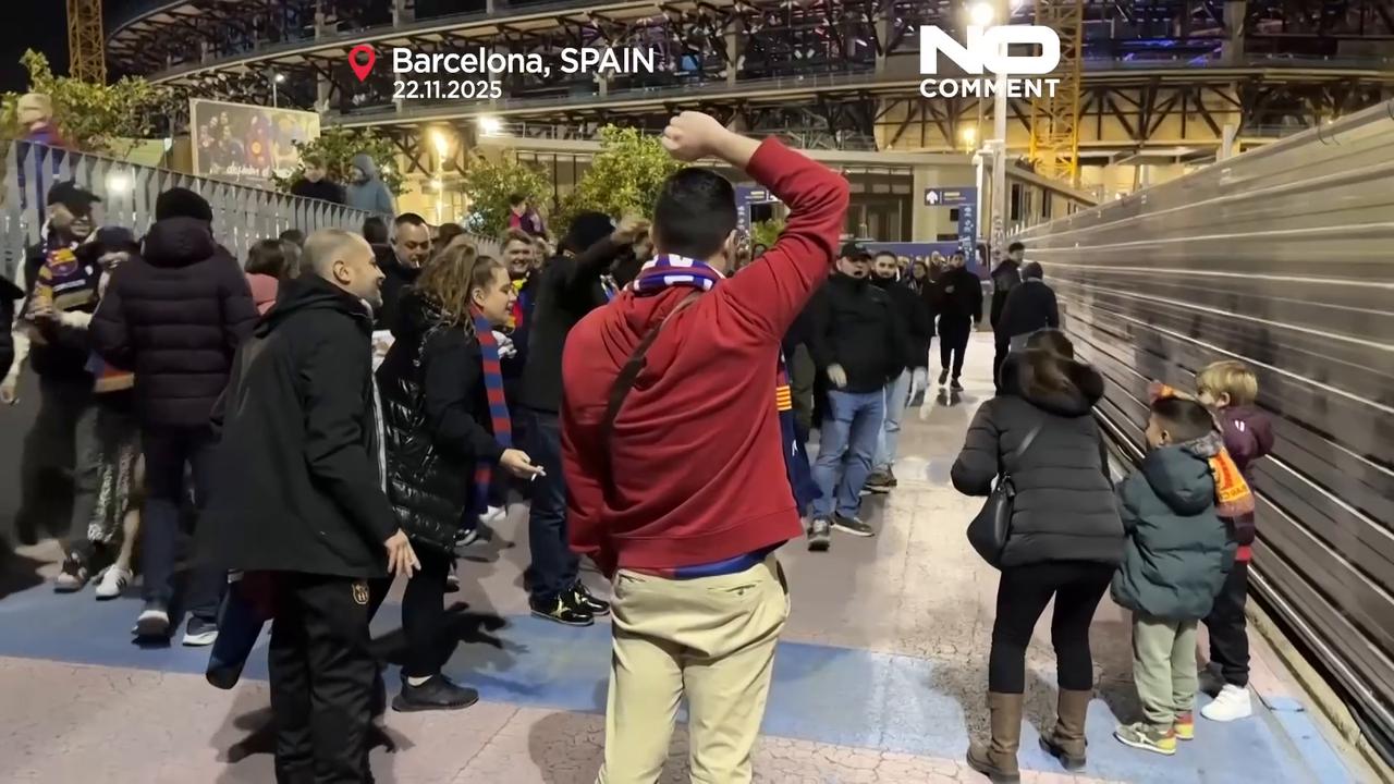 Video thumbnail for Barcelona fans return to Camp Nou after two years as stadium reopens
