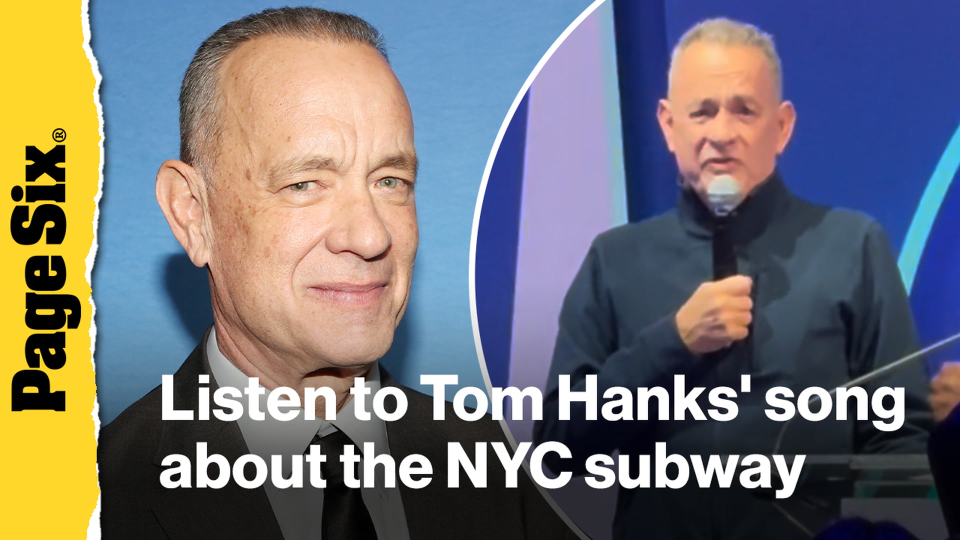 Video thumbnail for Tom Hanks loves the NYC subway so much he made a song about it: Listen