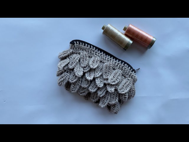 Video thumbnail for Crochet leaves wallet/ bag #crochet #crochetbag