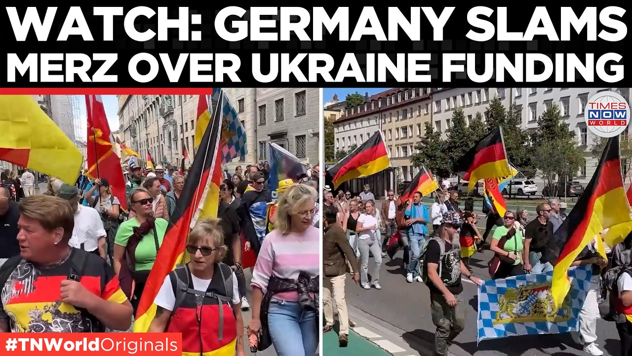 Video thumbnail for 'MERZ MUST GO!' Munich Protesters Rally Against Ukraine Support and Defence Spending