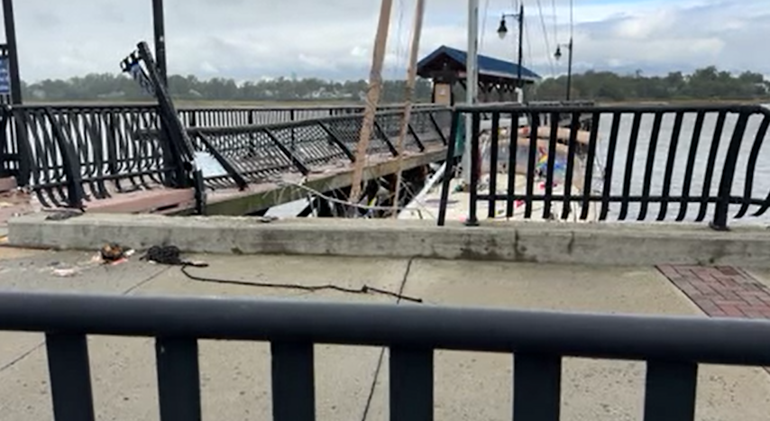 Video thumbnail for Keyport's waterfront is banged up after sailboats are freed by nor'easter