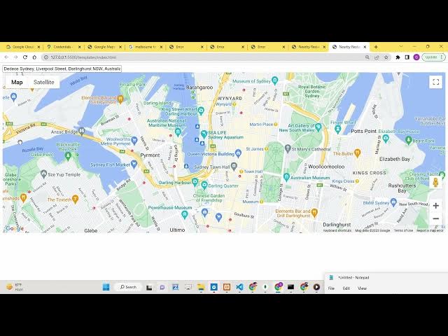 Video thumbnail for Javascript Google Places API Project to Plot Nearby Places on Maps Using Autocomplete Location
