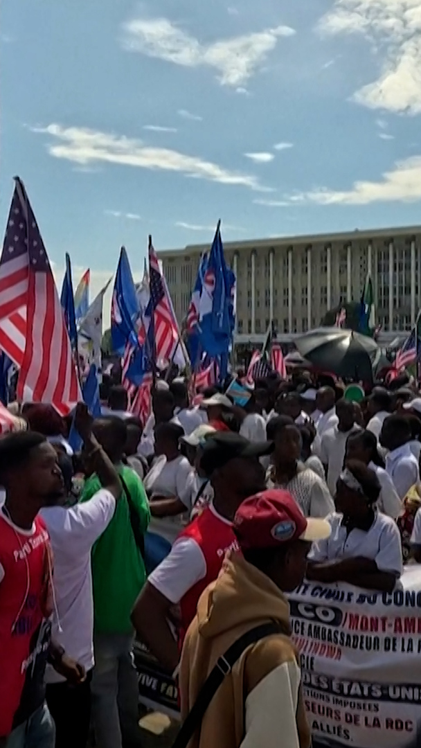 Video thumbnail for DRC protest in support of US sanctions against former president