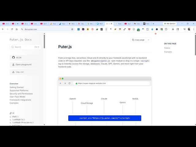 Video thumbnail for Puter.js Open Source Cloud Computer with Free Access to Premium LLM that Can Build Anything