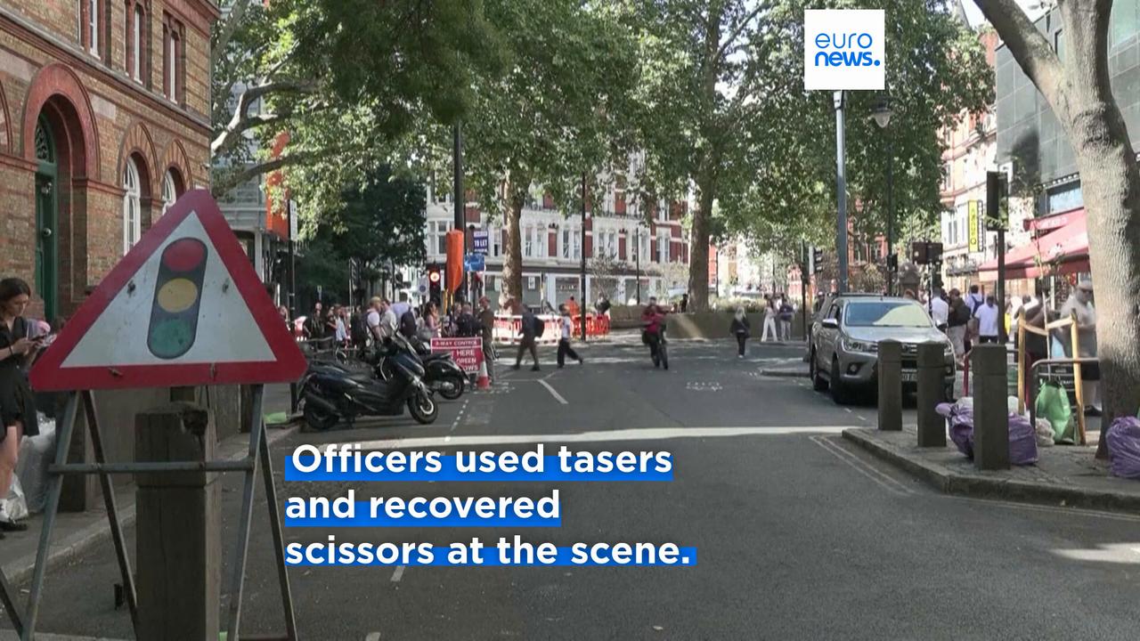 Video thumbnail for Woman, 47, charged after four men stabbed in London's Covent Garden