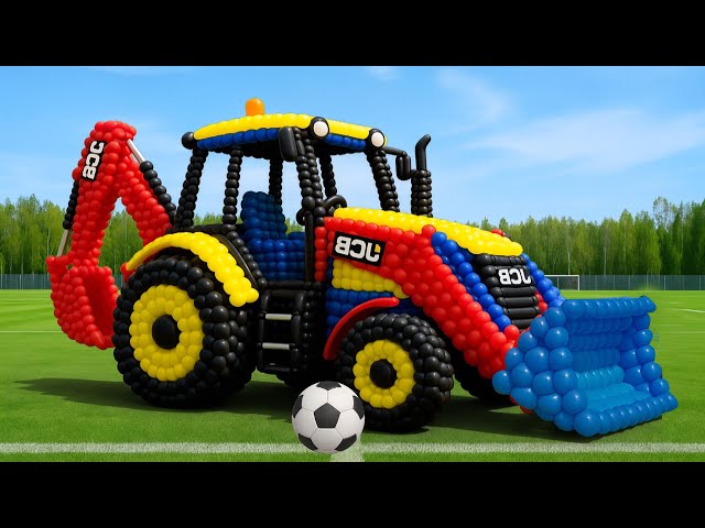 Video thumbnail for The mascot vibrato assistant JCB placed on the football field is popular, co-produced cats and dog