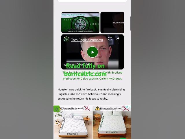 Video thumbnail for Tom English put in his place for weird Celtic tweets 😂😂