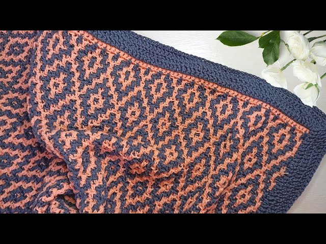 Video thumbnail for CROCHET MOSAIC BLANKET TUTORIAL, Crochet Mosaic Afghan (Beginners guide to mosaic crochet)