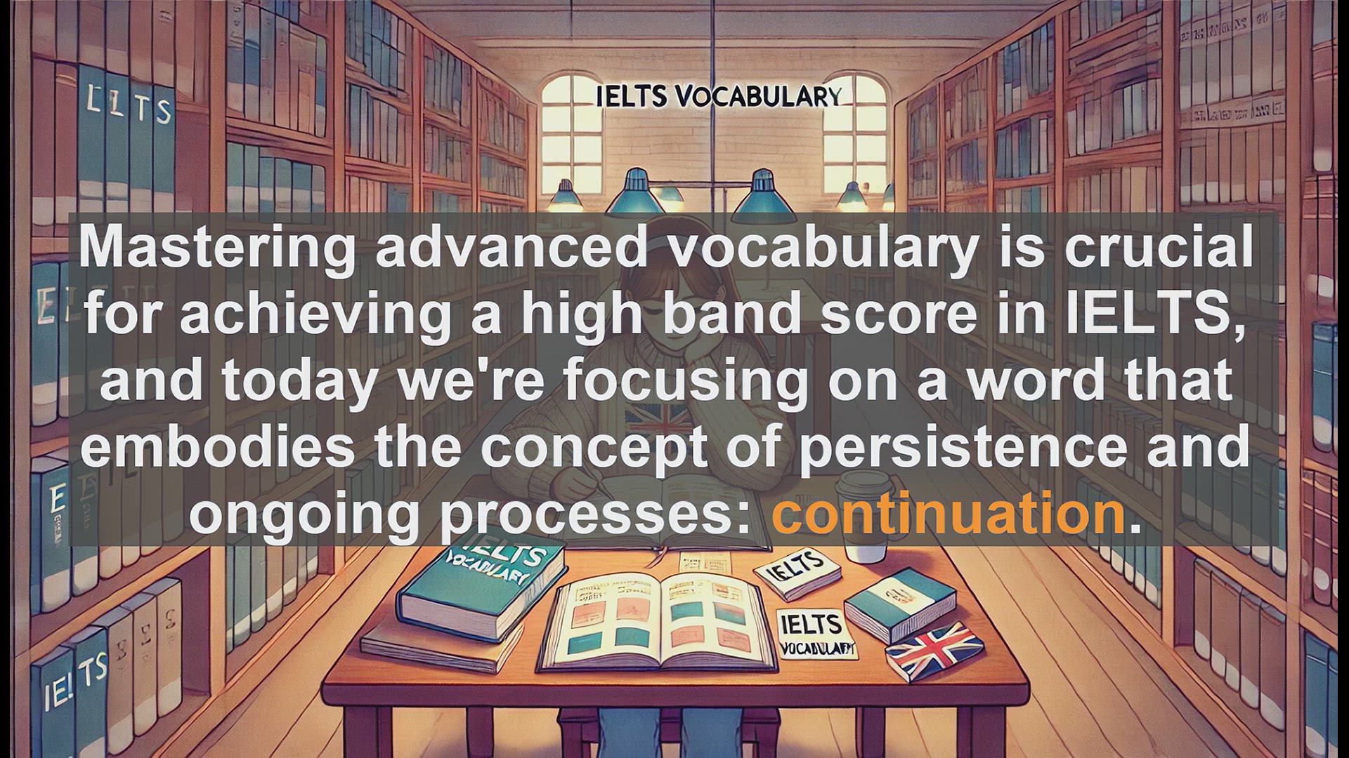 'Video thumbnail for 5000 Must Know IELTS 8.0 Vocabulary - IELTS Vocabulary: Understanding and Using 'Continuation''