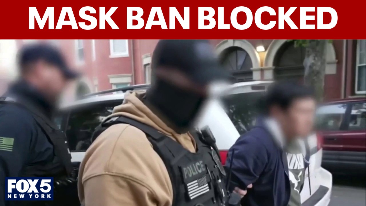 Video thumbnail for Judge blocks New York's ban on ICE agents wearing masks