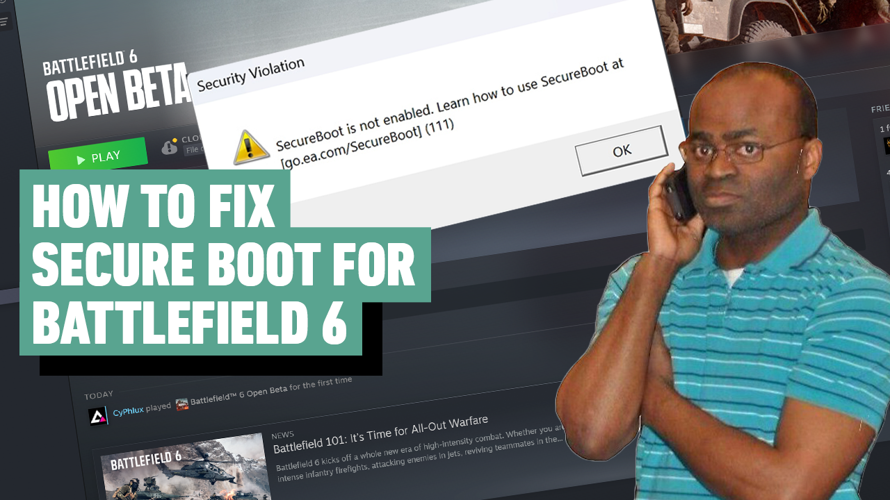 'Video thumbnail for How to Enable SecureBoot for PC (for Battlefield 6)'