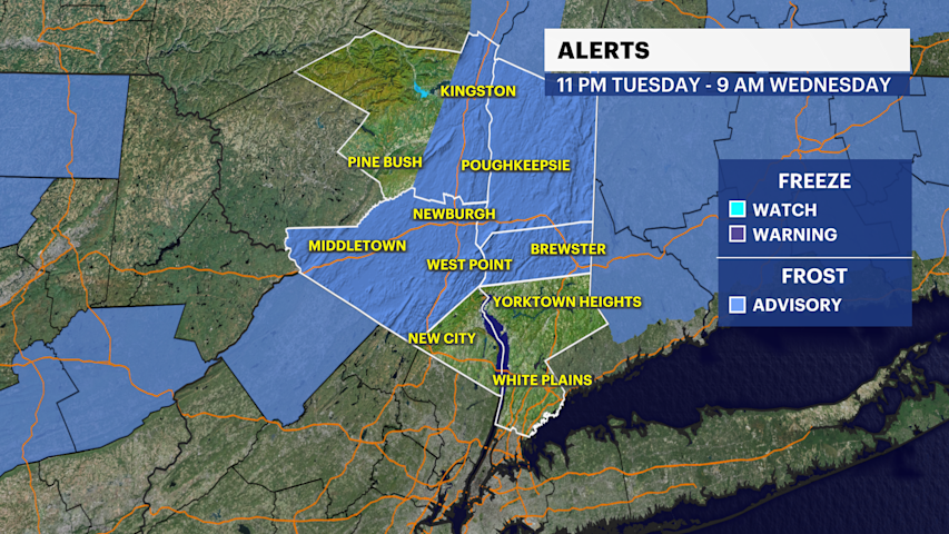 Video thumbnail for Frost possible Wednesday morning as sunshine remains dominate in the Hudson Valley