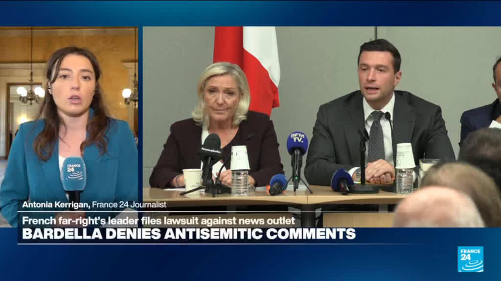 Video thumbnail for French far-right leader Bardella says filed lawsuit over anti-Semitic remarks claim