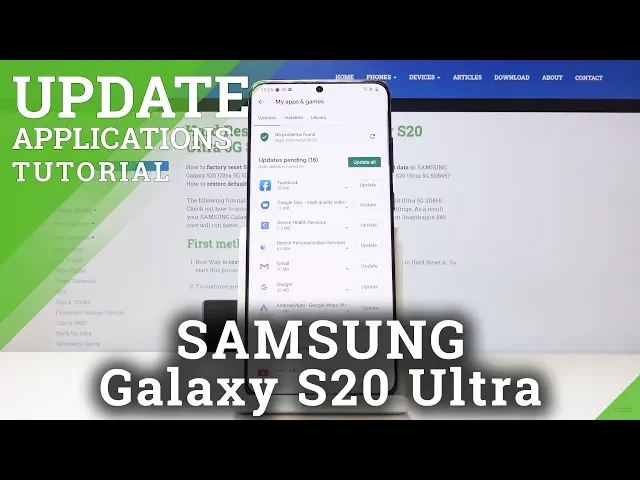 Video thumbnail for How to Update Apps in SAMSUNG Galaxy S20 Ultra – Download Newest App Version