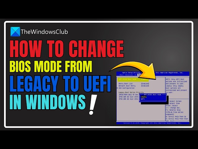Video thumbnail for How to change BIOS mode from Legacy to UEFI in Windows 11