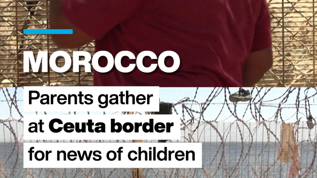 Video thumbnail for Ceuta: Parents gather at Moroccan border, desperate for news of their children