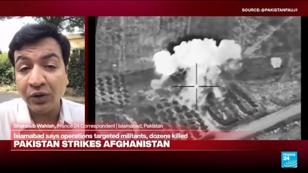 Video thumbnail for Pakistan strikes eastern Afghanistan as Taliban says civilians killed