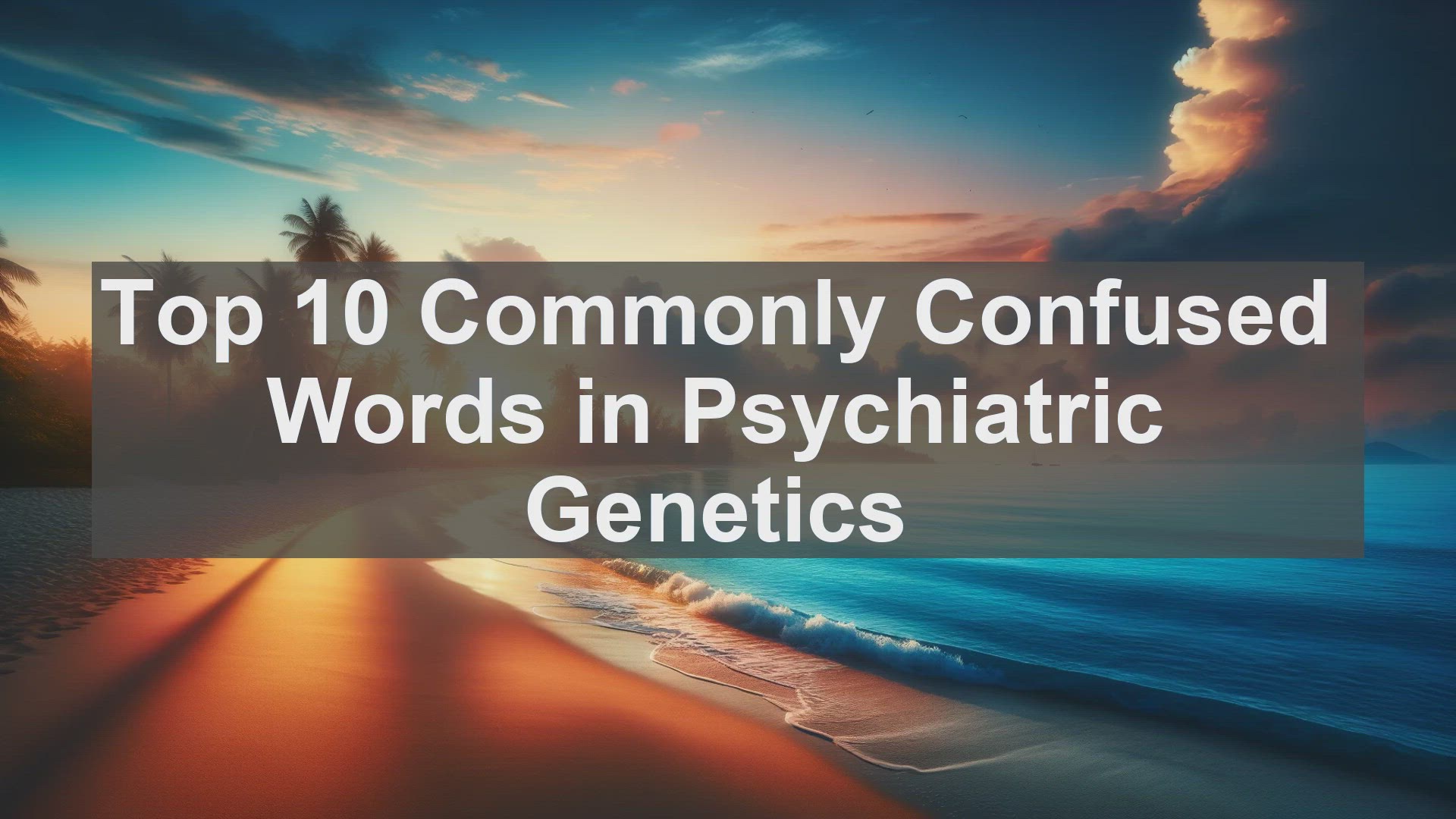 'Video thumbnail for Top 10 Commonly Confused Words in Psychiatric Genetics'