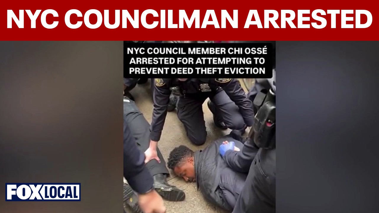 Video thumbnail for NYC Councilman Chi Ossé arrested during eviction protest in Brooklyn