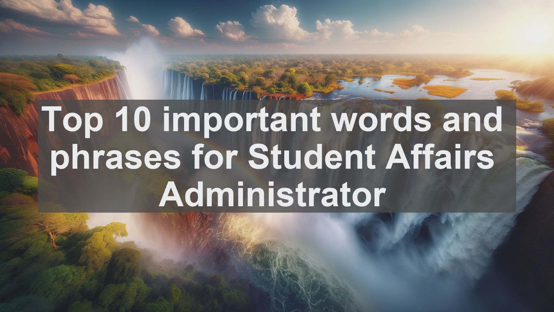 'Video thumbnail for Top 10 important words and phrases for Student Affairs Administrator'
