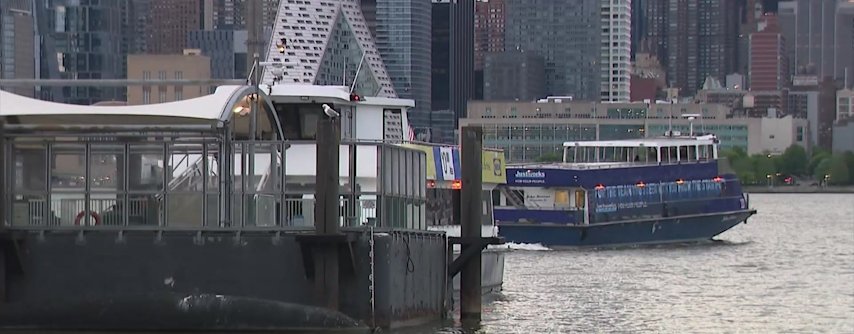 Video thumbnail for Barge work causes weekend ferry disruptions for Hoboken commuters
