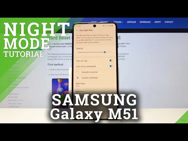 Video thumbnail for How to Activate Eye Comfort Mode on SAMSUNG Galaxy M51 - Turn On/Off Blue Light Filter