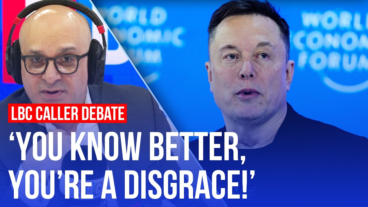 Video thumbnail for LBC callers turn fiery during intense Elon Musk row