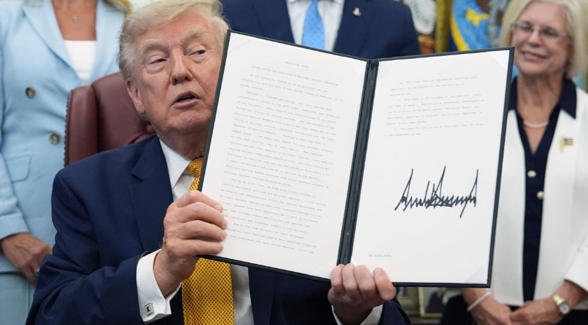 Video thumbnail for Trump signs new executive orders to limit birthright citizenship