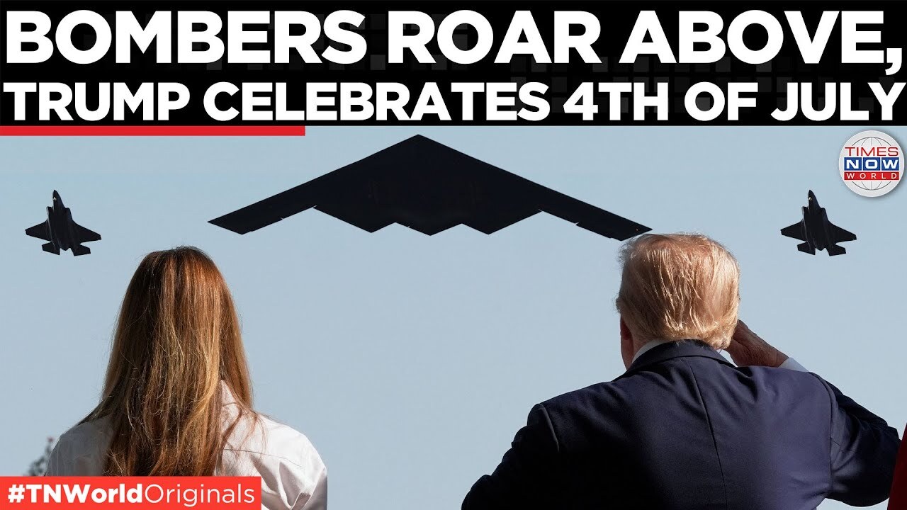 Video thumbnail for B-2 Bombers Roar Over White House as Trump Turns 4th of July Into Airpower Show | Times Now World
