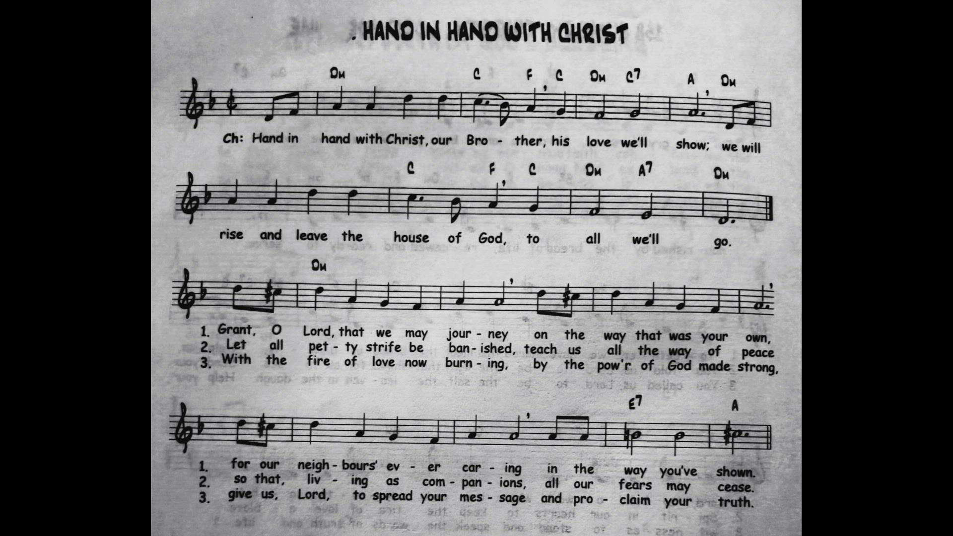 'Video thumbnail for Hand in Hand with Christ - Catholic Mass Song Sheet Music'