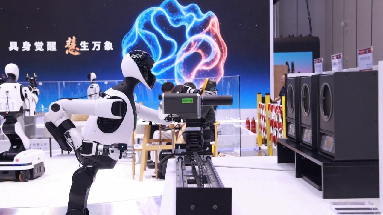 Video thumbnail for China: World Robot Conference features real-life applications.