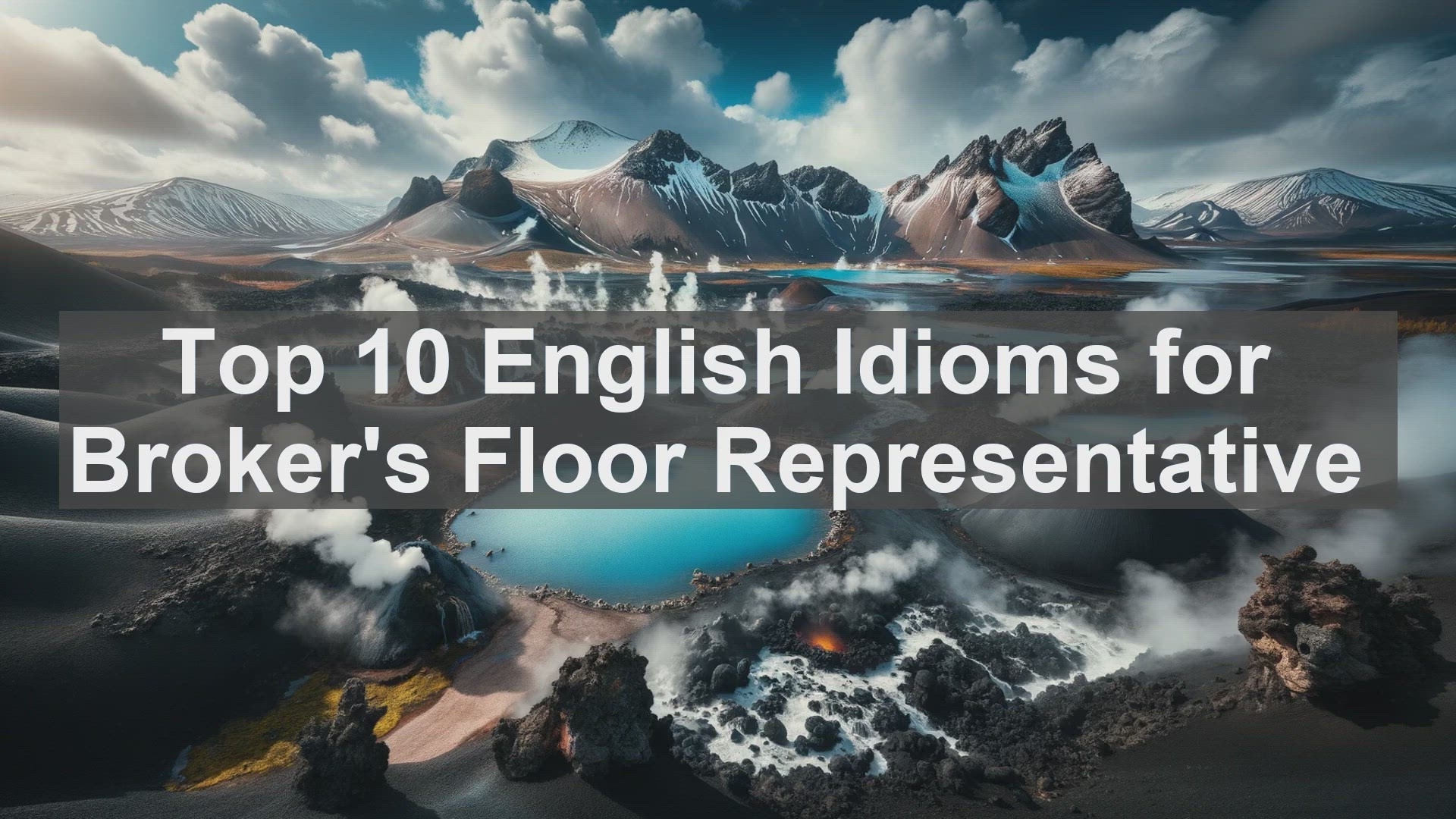 'Video thumbnail for Top 10 English Idioms for Brokers Floor Representative'