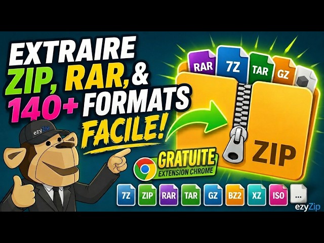 Video thumbnail for 📦 Extraire ZIP, RAR et Plus de 140 Formats avec l'Extension Chrome | Gratuit et Local