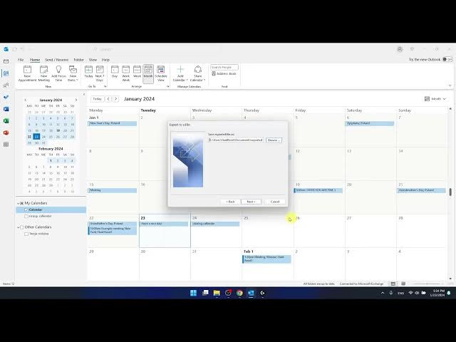 Video thumbnail for How to Export Outlook Calendar