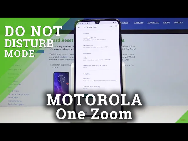Video thumbnail for How to Activate Do Not Disturb Mode in MOTOROLA One Zoom – Mute Sounds