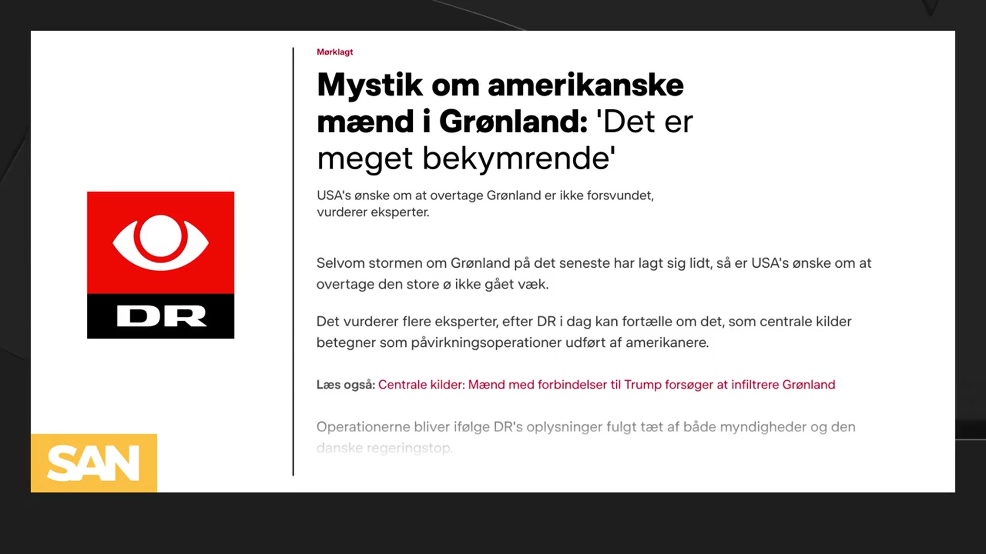 'Video thumbnail for Denmark confronts US over reported influence operations in Greenland'