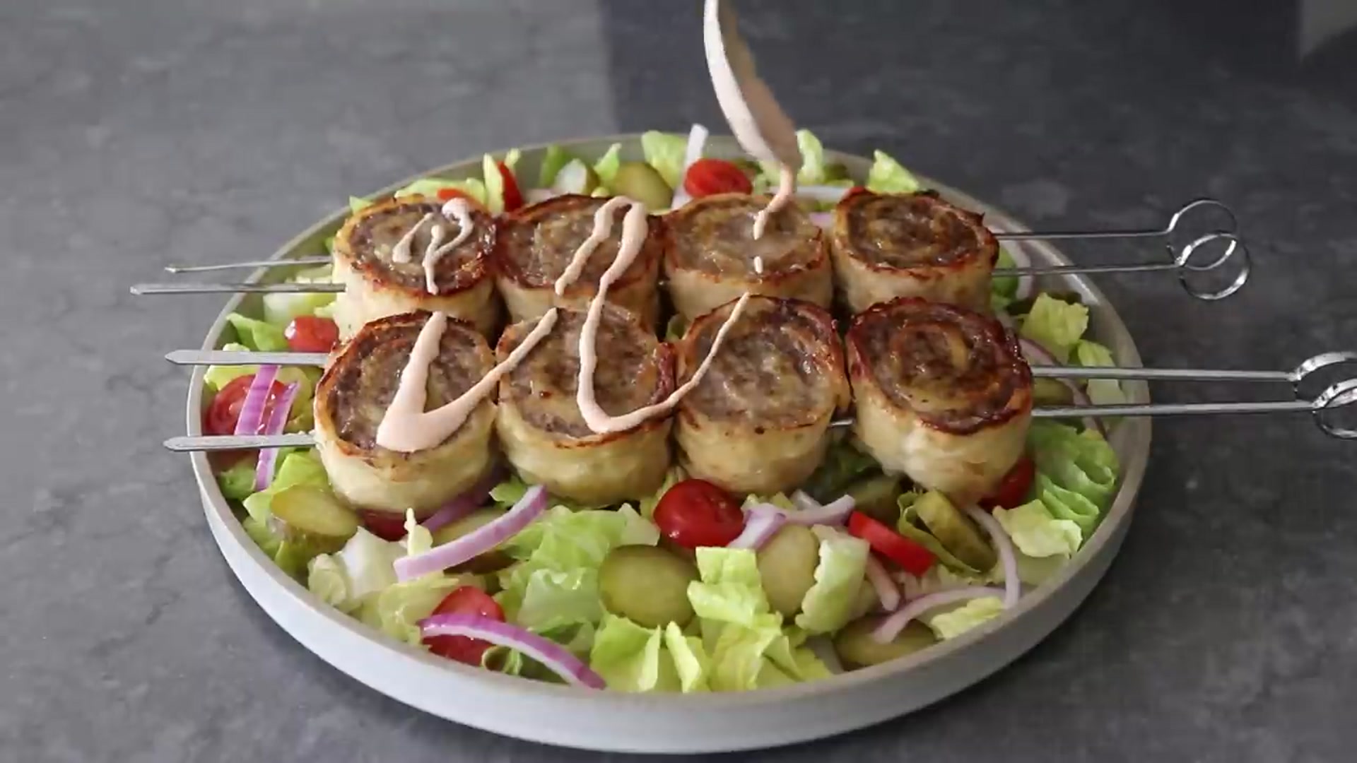 Video thumbnail for Lazy Cheeseburger Kebabs Food Wishes(720P HD)