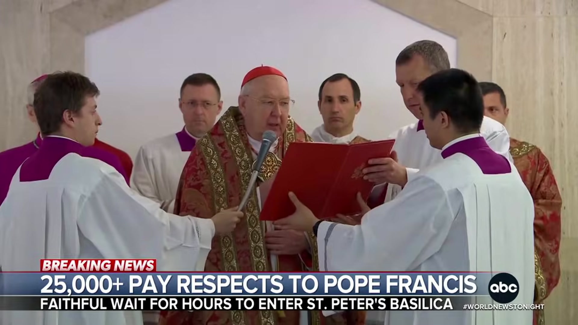 'Video thumbnail for April 23, 2025: Pope Francis Lies in State at St. Peter’s Basilica Ahead of Funeral, NJ Wildfire Triples, US–China Talks Restart'