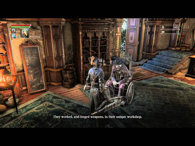 Video thumbnail for Bloodborne - Hunter's Dream: Gehrman NPC "Ludvig Workshop" Full Chat Sequence Gameplay Playstation 4