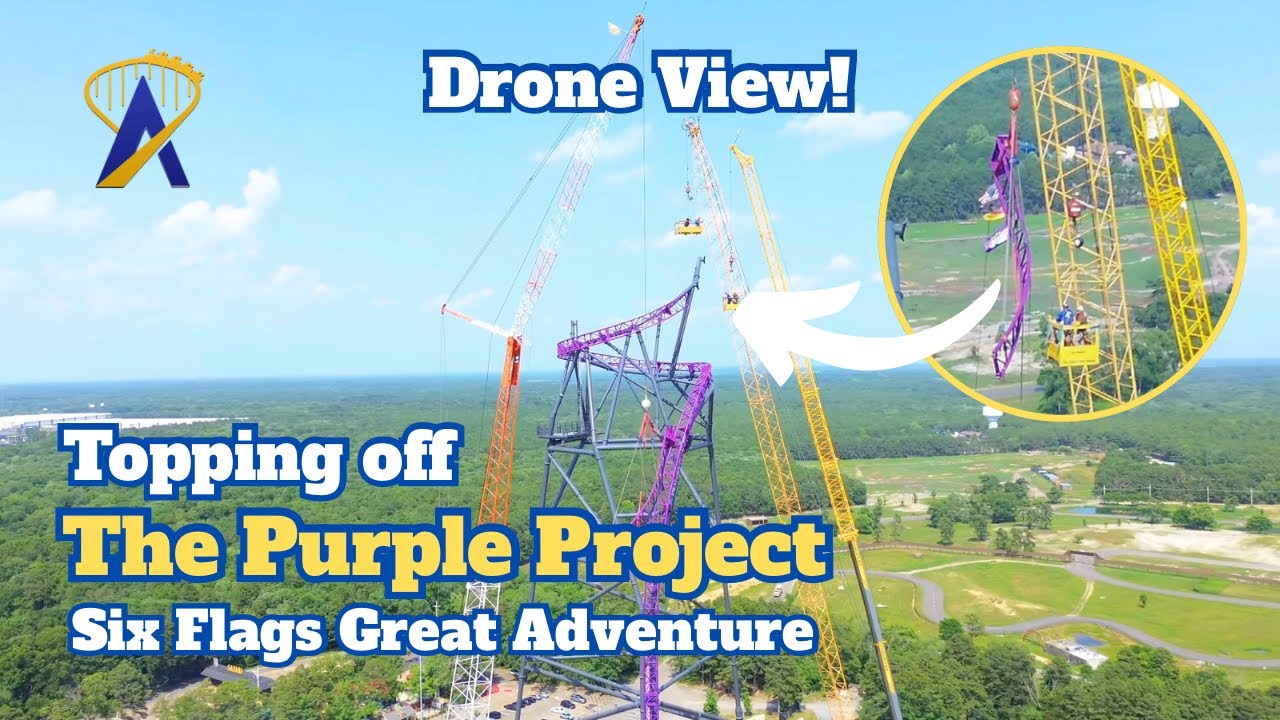 Video thumbnail for The Purple Project Topped Off at Six Flags - Drone Footage