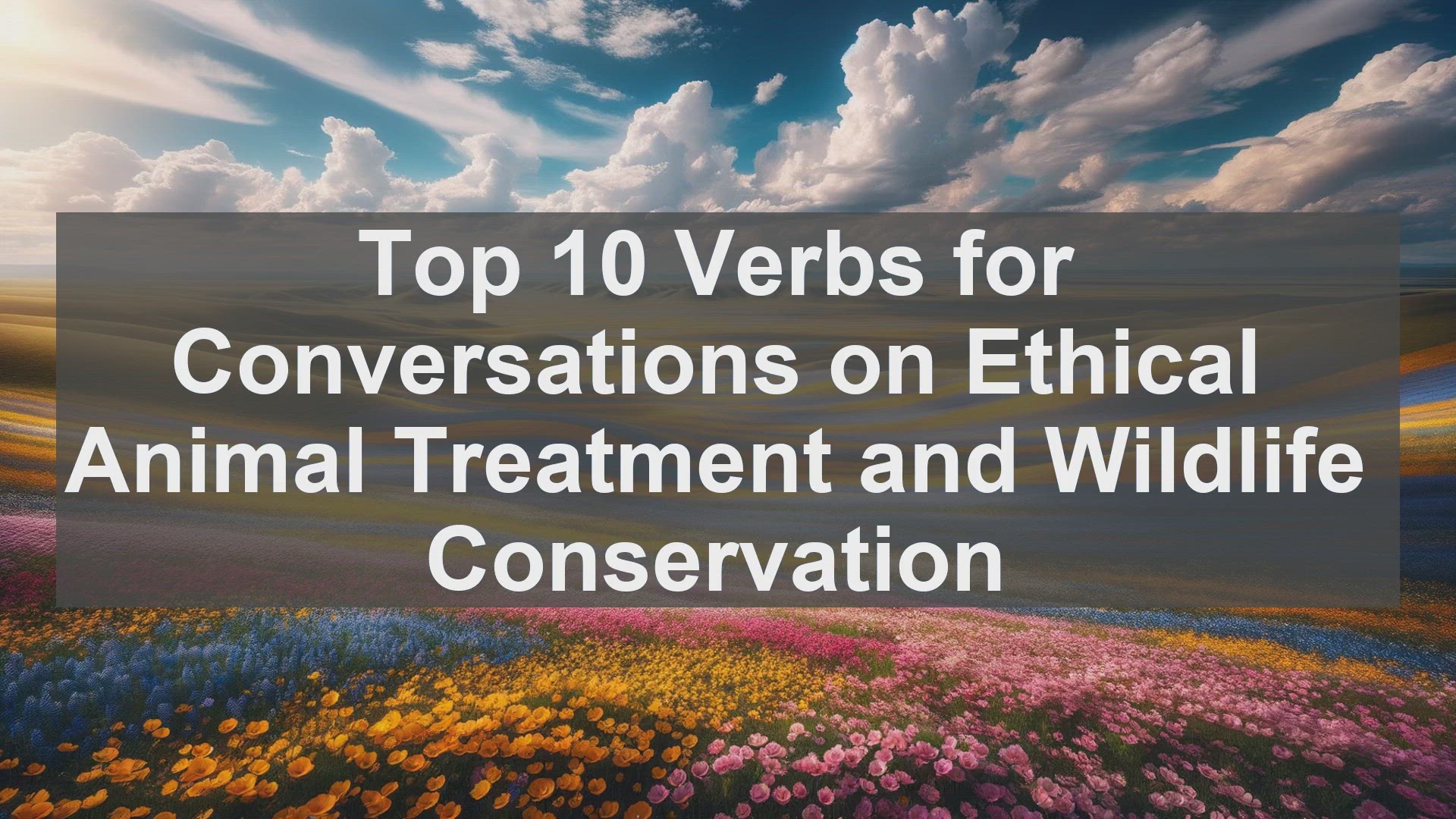 'Video thumbnail for Top 10 Verbs for Conversations on Ethical Animal Treatment and Wildlife Conservation'